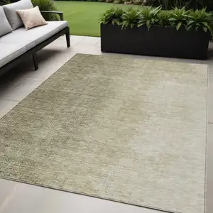 Photo of Brown Beige And Taupe Abstract Washable Indoor Outdoor Area Rug