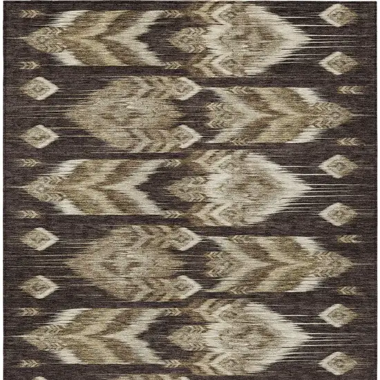 Brown Beige And Taupe Southwestern Washable Indoor Outdoor Area Rug Photo 7