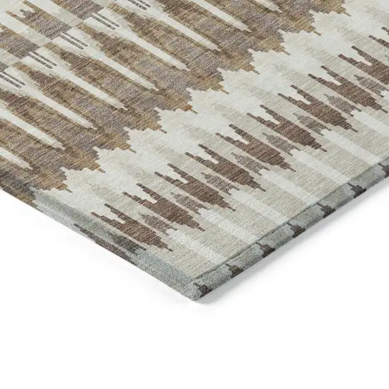 Brown Beige And Taupe Southwestern Washable Indoor Outdoor Area Rug Photo 4