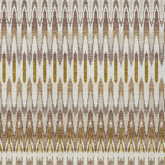 Brown Beige And Taupe Southwestern Washable Indoor Outdoor Area Rug Photo 6