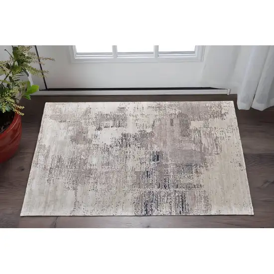 Brown Black and Tan Abstract Hand Tufted Area Rug Photo 1