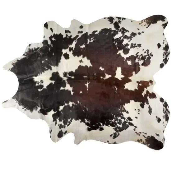 Brown Black and White Cowhide Hand Knotted Area Rug Photo 1