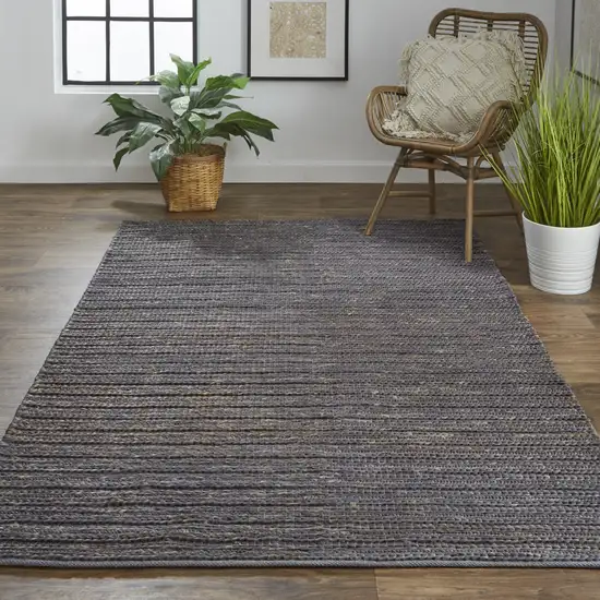 Brown Blue And Taupe Hand Woven Area Rug Photo 5