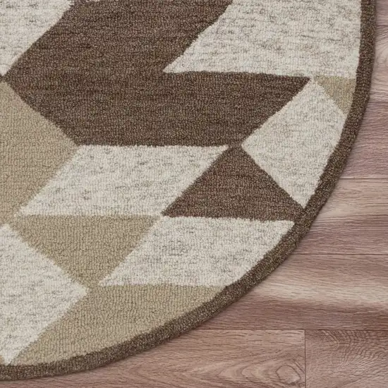 Brown Bohemian Geometric Area Rug Photo 4