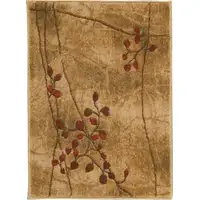 Photo of Brown Floral Power Loom Area Rug