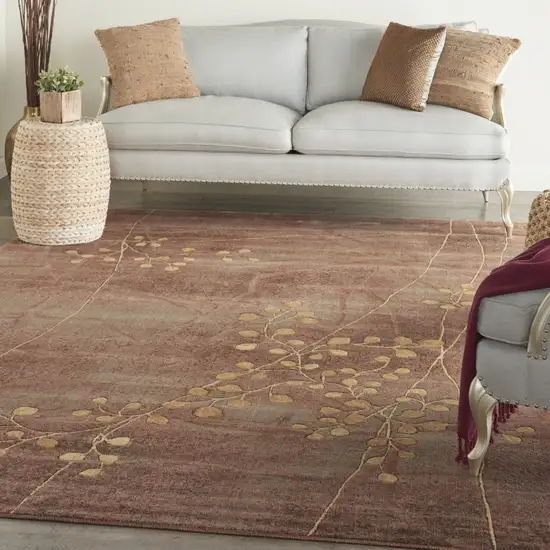 Brown Floral Power Loom Area Rug Photo 6