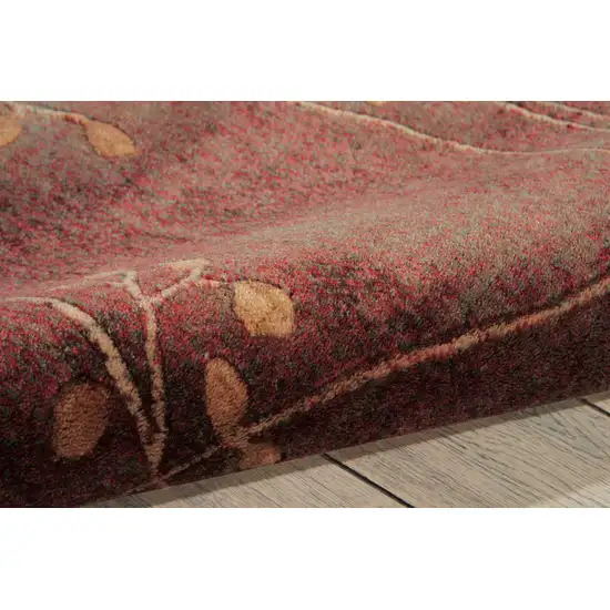 Brown Floral Power Loom Area Rug Photo 6