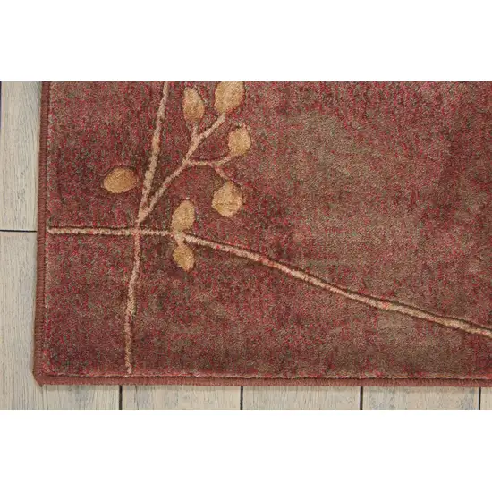 Brown Floral Power Loom Area Rug Photo 3