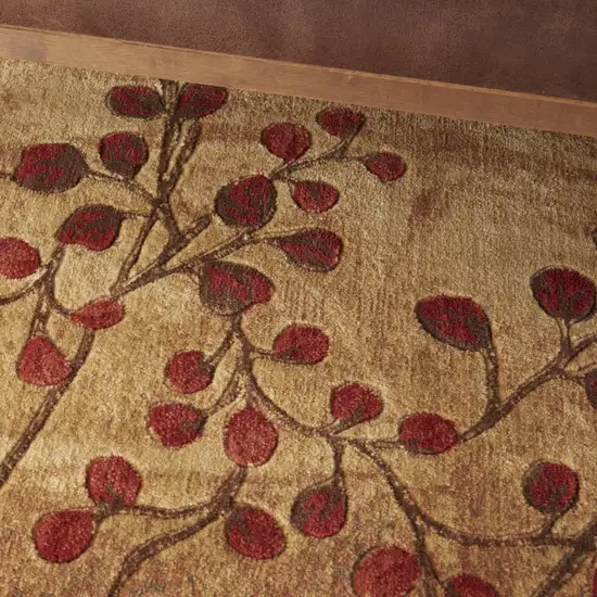 Brown Floral Power Loom Area Rug Photo 9