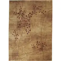 Photo of Brown Floral Power Loom Area Rug