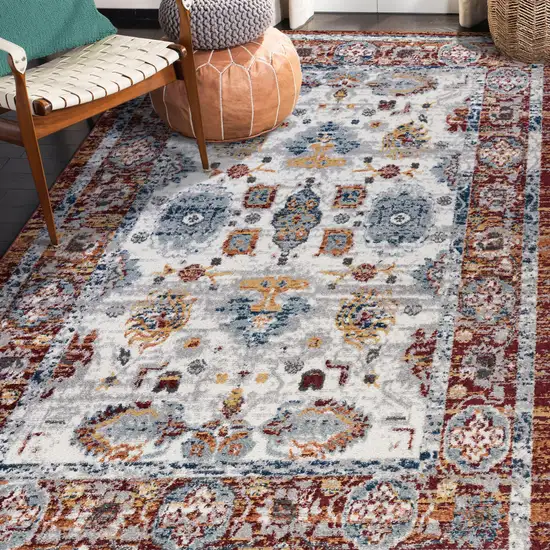 Brown Floral Power Loom Area Rug Photo 8