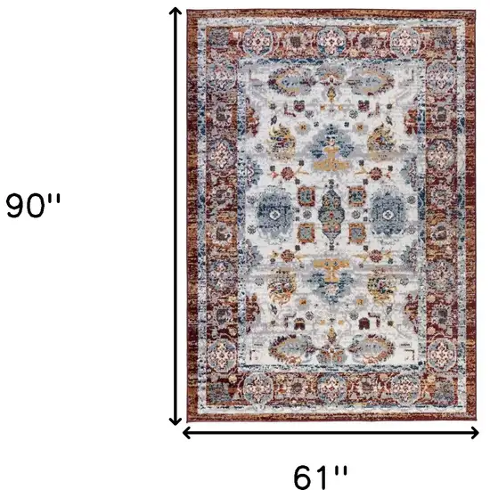 Brown Floral Power Loom Area Rug Photo 9