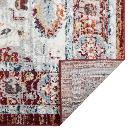 Brown Floral Power Loom Runner Rug Photo 7