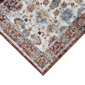 Photo of Brown Floral Power Loom Runner Rug