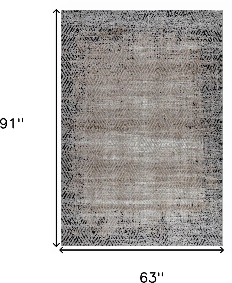 Brown Geometric Area Rug Photo 3