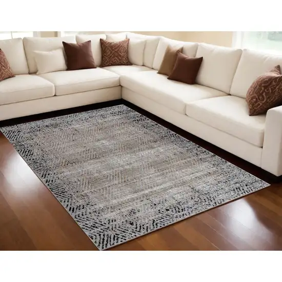 5' X 8' Brown Geometric Area Rug Photo 1