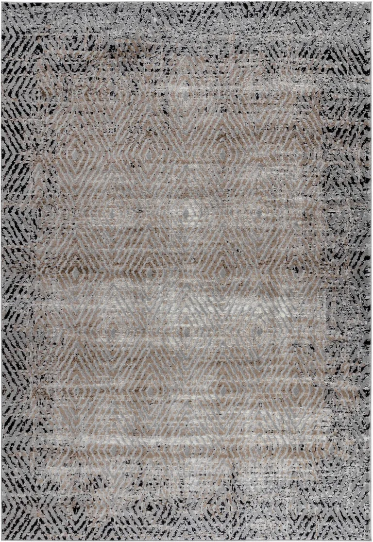 Brown Geometric Area Rug Photo 5