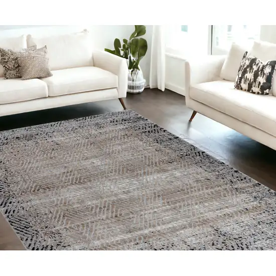 7' X 10' Brown Geometric Area Rug Photo 1