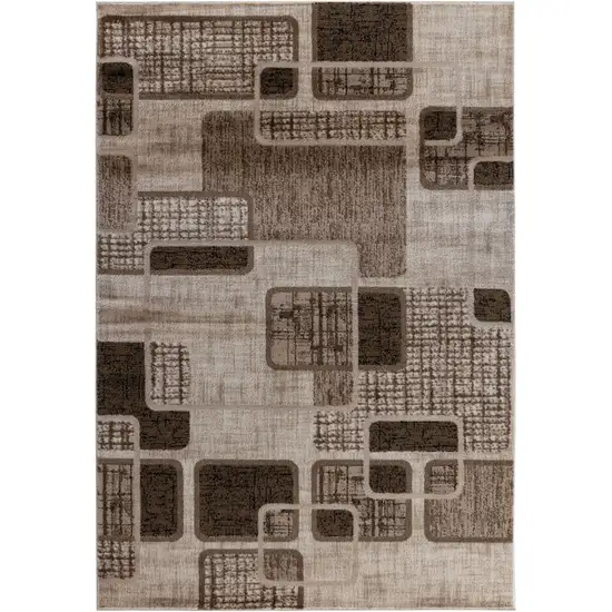 Brown Geometric Area Rug Photo 4