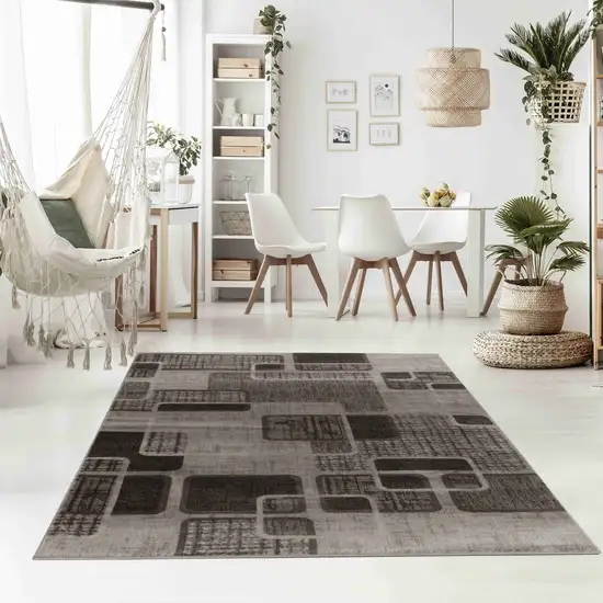 Brown Geometric Area Rug Photo 5