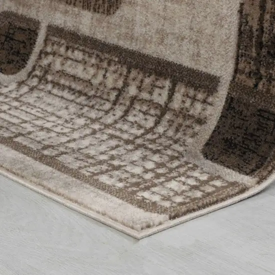 Brown Geometric Area Rug Photo 6