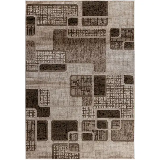 Brown Geometric Area Rug Photo 5