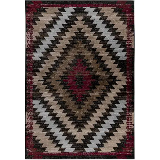 Brown Geometric Area Rug Photo 5