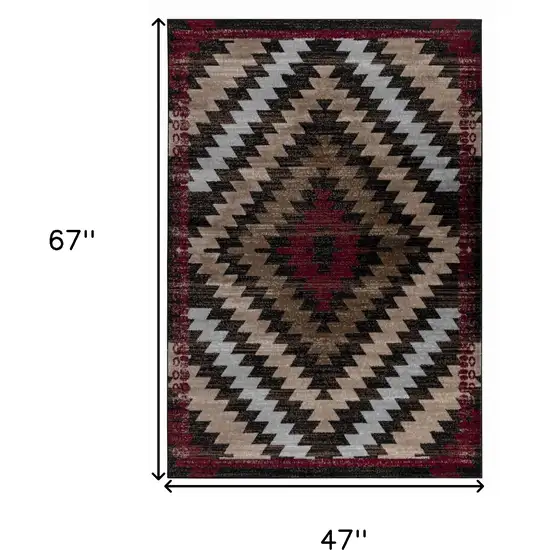 Brown Geometric Area Rug Photo 3