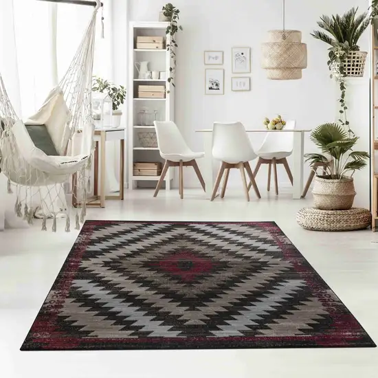 Brown Geometric Area Rug Photo 4