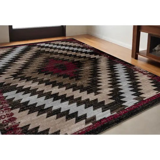 5' X 8' Brown Geometric Area Rug Photo 4