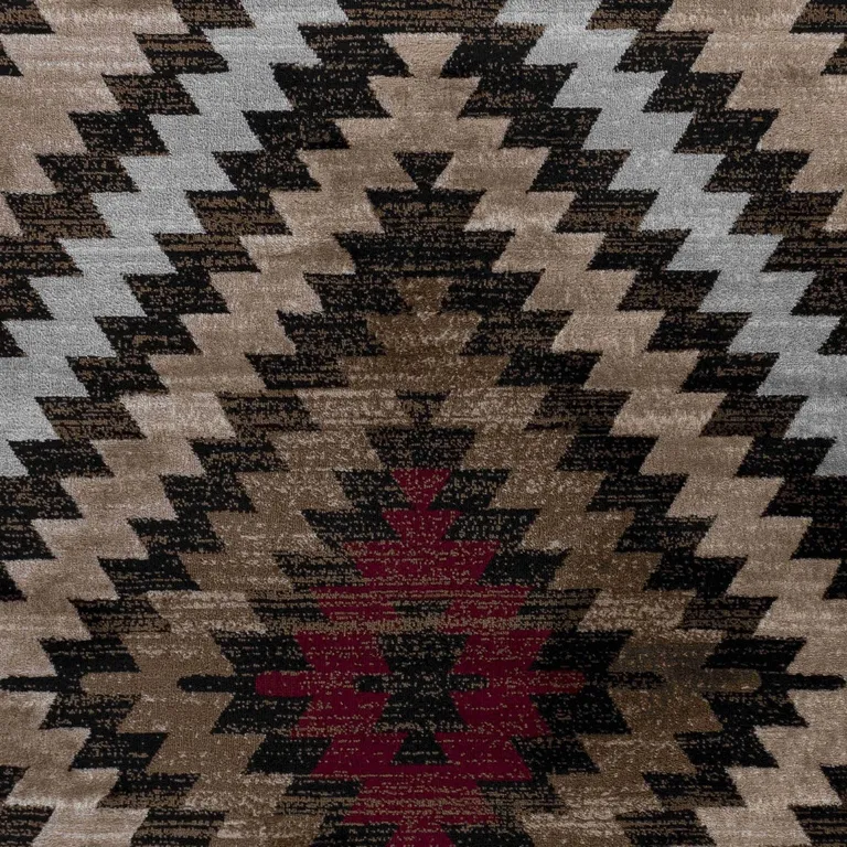 Brown Geometric Area Rug Photo 3