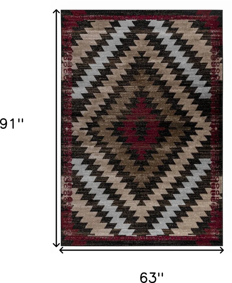 Brown Geometric Area Rug Photo 4