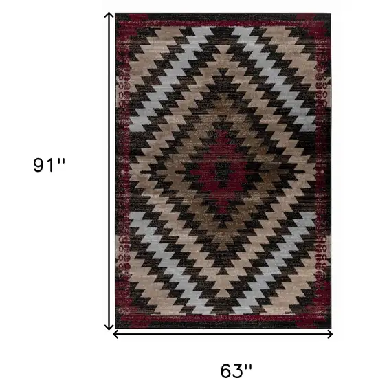 Brown Geometric Area Rug Photo 5