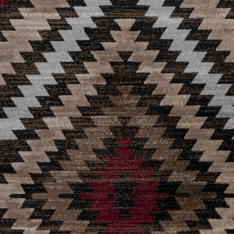 Brown Geometric Area Rug Photo 3