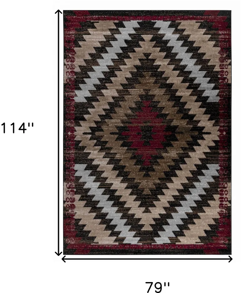 Brown Geometric Area Rug Photo 4