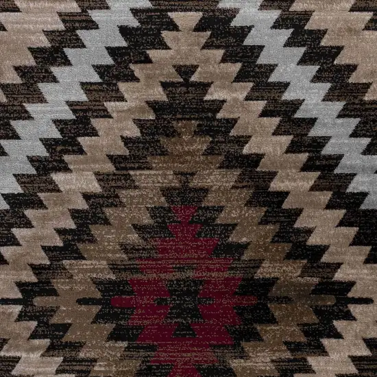 Brown Geometric Area Rug Photo 9