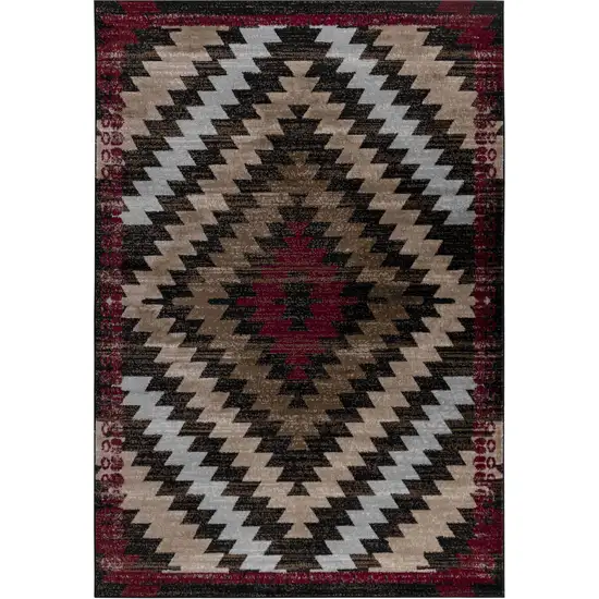 Brown Geometric Area Rug Photo 5