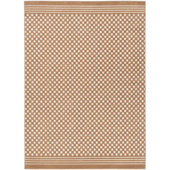 Brown Geometric Area Rug Photo 4