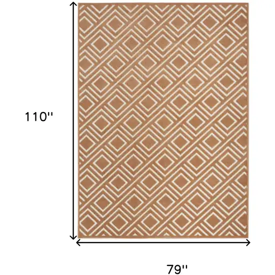 Brown Geometric Area Rug Photo 3