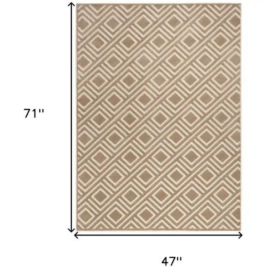 Brown Geometric Area Rug Photo 3