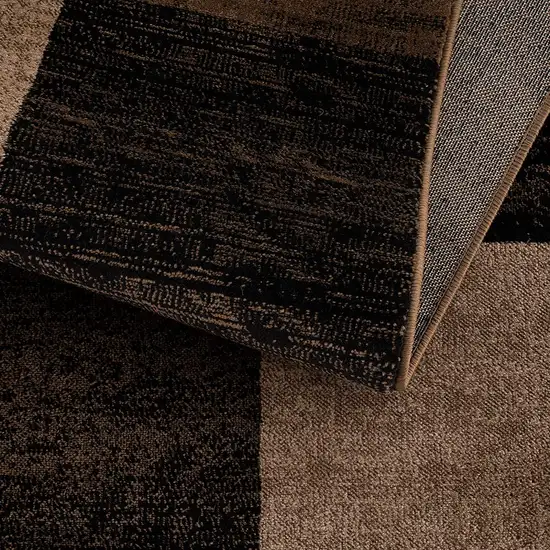 Brown Geometric Blocks Area Rug Photo 2