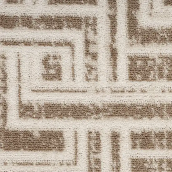 Brown Geometric Distressed Area Rug Photo 9