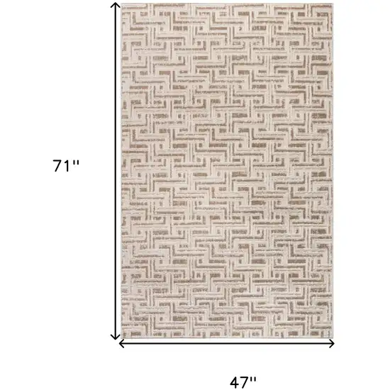 Brown Geometric Distressed Area Rug Photo 9