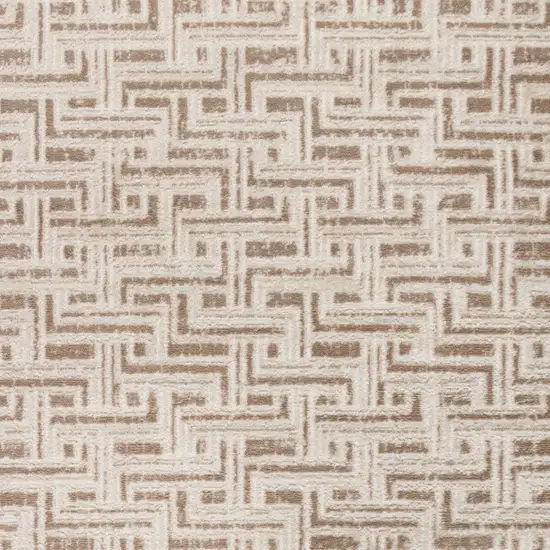 Brown Geometric Distressed Area Rug Photo 5