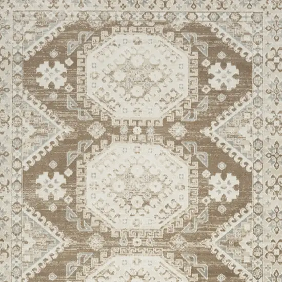 Brown Geometric Distressed Area Rug Photo 6