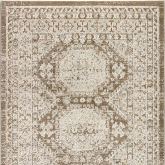 Brown Geometric Distressed Area Rug Photo 7