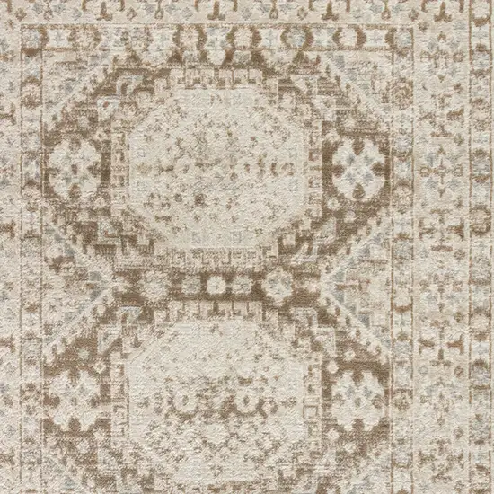 Brown Geometric Distressed Area Rug Photo 6