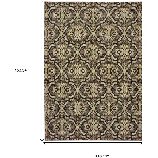 Brown Geometric Distressed Area Rug Photo 3