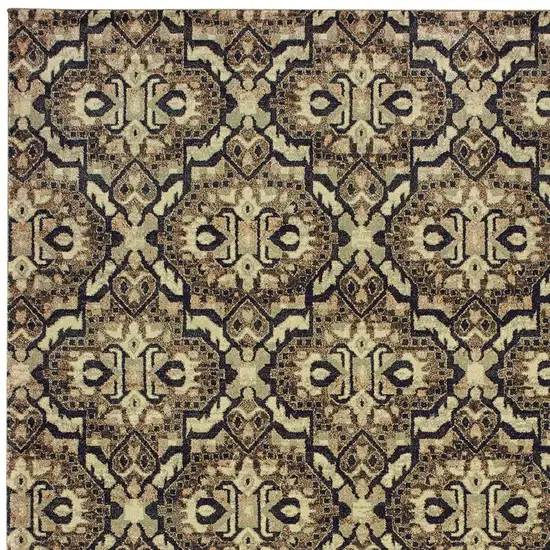 Brown Geometric Distressed Area Rug Photo 6