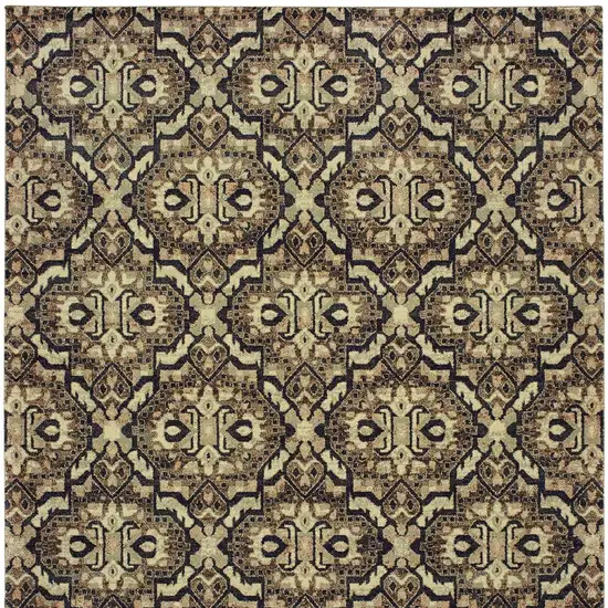 Brown Geometric Distressed Area Rug Photo 7